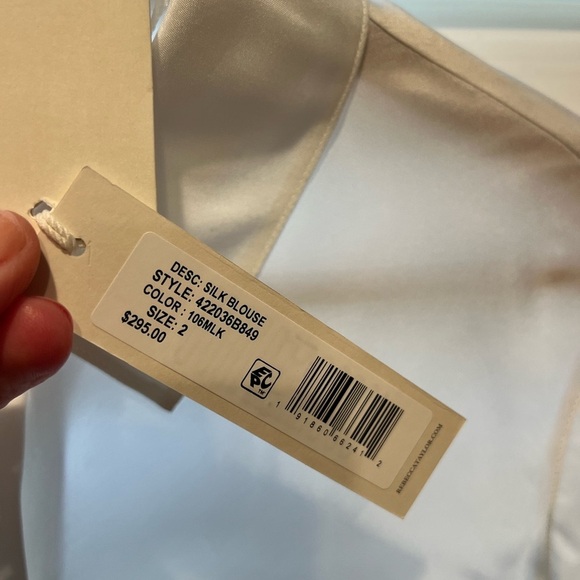 Rebecca Taylor silk blouse size 2 BNWT white - Picture 3 of 7